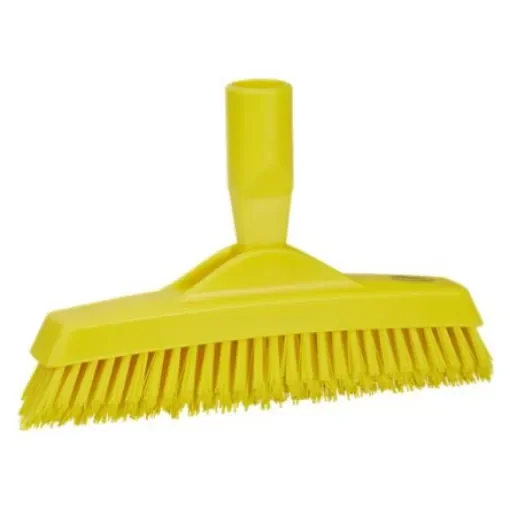 Vikan Very Hard Bristle Yellow Scrubbing Brush, 40mm bristle length, Polyester bristle material - 70406 product image