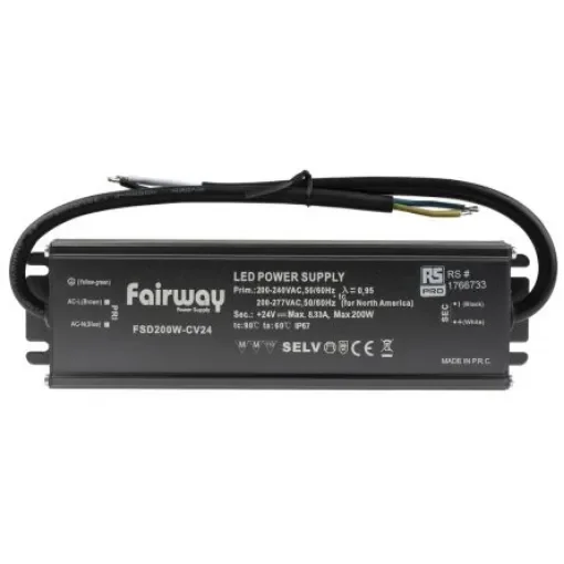 RS PRO LED Driver, 24V Output, 200W Output, 8.33A Output, Constant Voltage - 1766733 product image