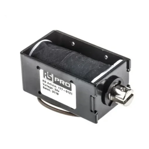 RS PRO Linear Solenoid, 24 V dc, 64 x 30 x 38 mm - 1770121 product image