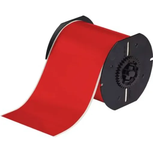 Brady B-7569 Vinyl Red Label Roll, 101mm Width, 1 Roll Qty - B30C-4000-7569-RD product image