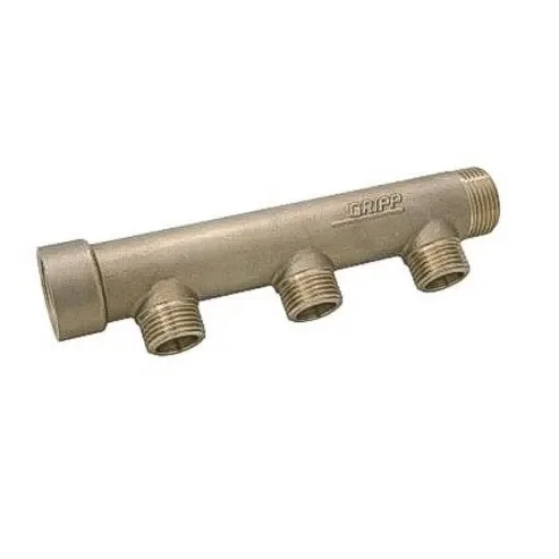 Watts Brass Pipe Fitting, Straight Compression Manifold, Male 3/4in to Male 1/2in - 003686 product image