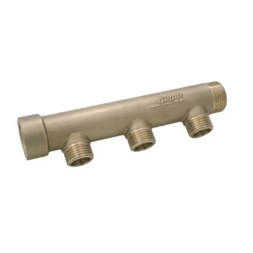 Watts Brass Pipe Fitting, Straight Compression Manifold, Male 3/4in to Male 1/2in - 003687 product image