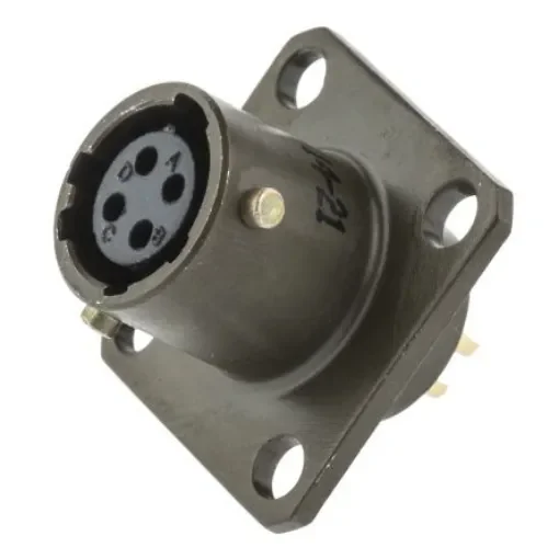 Amphenol Socapex, 451 4 Way Panel Mount MIL Spec Circular Connector Receptacle, Socket Contacts,Shell Size 8, Bayonet - 45102E84S50 product image