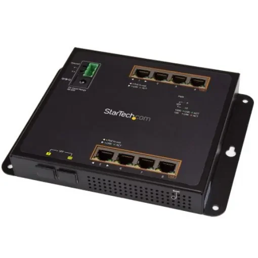 StarTech.com IES101GP2SFW, Managed 8 Port Ethernet Switch With PoE M product image
