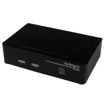 StarTech.com 2 Port USB DisplayPort KVM Switch, 3.5 mm Stereo 3840 x 2400 Maximum Resolution - SV231DPUA product image