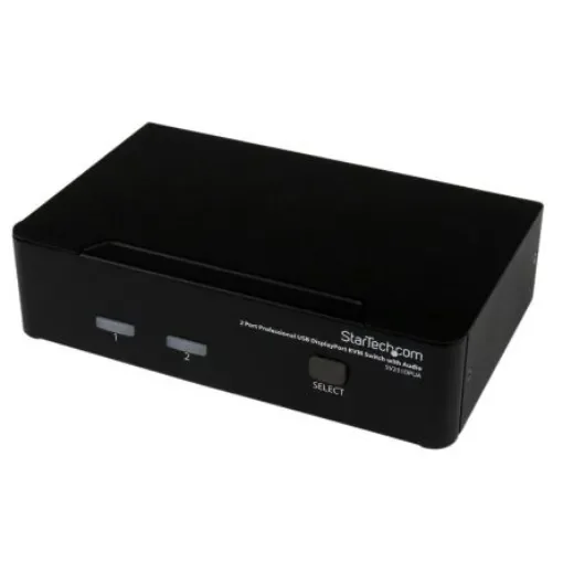 StarTech.com 2 Port USB DisplayPort KVM Switch, 3.5 mm Stereo 3840 x 2400 Maximum Resolution - SV231DPUA product image