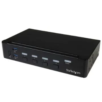 StarTech.com 4 Port USB DisplayPort KVM Switch, 3.5 mm Stereo 3840 x 2160 Maximum Resolution - SV431DPU3A2 product image