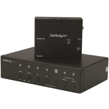 StarTech.com 2 Port DisplayPort, HDMI, VGA over HDBaseT Extender 70m, 4096 x 2160 Maximum Resolution - STDHVHDBT product image
