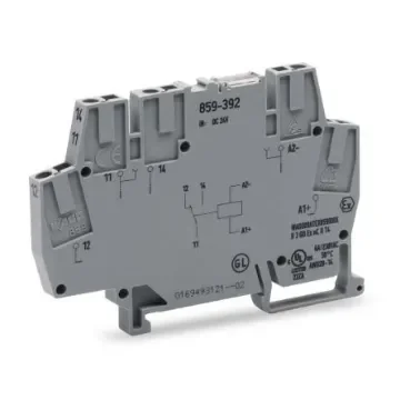 WAGO 859 Series Interface Relay, DIN Rail Mount, 24V dc Coil, SPDT, 3A Load - 859-392 product image