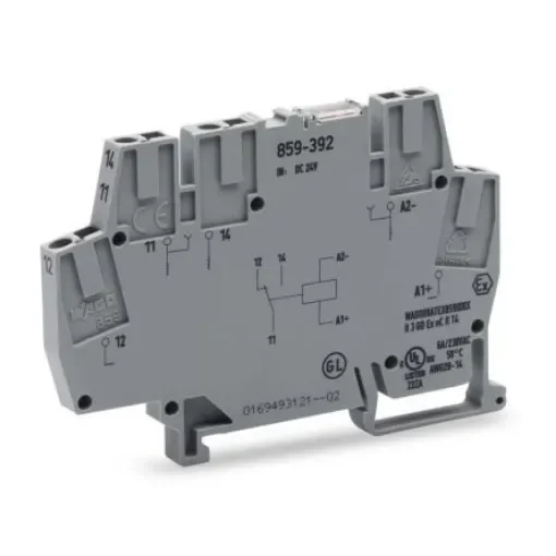 WAGO 859 Series Interface Relay, DIN Rail Mount, 24V dc Coil, SPDT, 3A Load - 859-392 product image