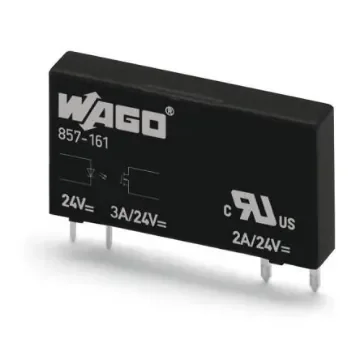 WAGO 857 Series Solid State Relay, 3 A Load, Plug-In Mount, 24 V dc Load, 30 V dc Control - 857-161 product image