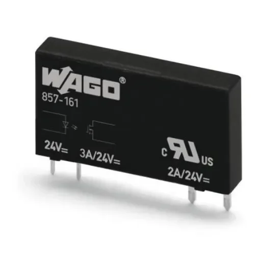 WAGO 857 Series Solid State Relay, 3 A Load, Plug-In Mount, 24 V dc Load, 30 V dc Control - 857-161 product image