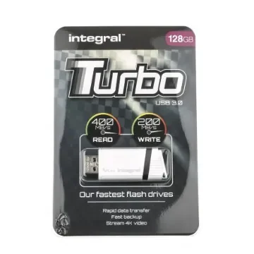 Integral Memory USB 3.1 Flash Drive 128 GB USB 3.1 USB Flash Drive - INFD128GBTURBWH3.0 product image