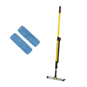 Rubbermaid Commercial Products Black, Yellow Mop Handle, 1.42m, for use with Industry, Microfibre Floor Cleaning System - R050669 product image