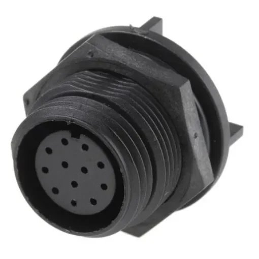 Bulgin Circular Connector, 12 Contacts, Rear Mount, Miniature Connector, Socket, Female, IP68, Buccaneer 400 Series - PX0413/12S product image