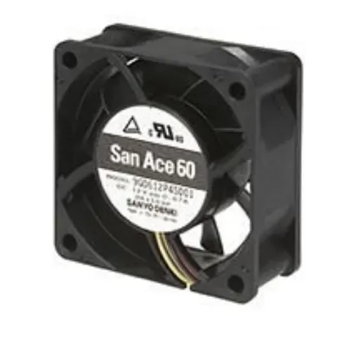 Sanyo Denki 9G Series Axial Fan, 12 V dc, DC Operation, 83.9m³/h, 8.04W, 670mA Max, 60 x 60 x 25mm - 9G0612P4S001 product image