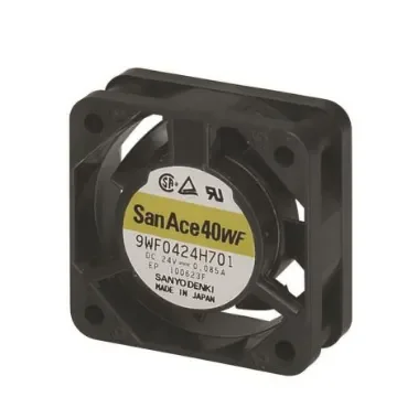 Sanyo Denki 9WF Series Axial Fan, 24 V dc, DC Operation, 11.7m³/h, 2.04W, 80mA Max, 40 x 40 x 15mm - 9WF0424H7D01 product image