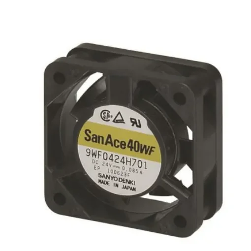 Sanyo Denki 9WF Series Axial Fan, 24 V dc, DC Operation, 11.7m³/h, 2.04W, 80mA Max, 40 x 40 x 15mm - 9WF0424H7D01 product image
