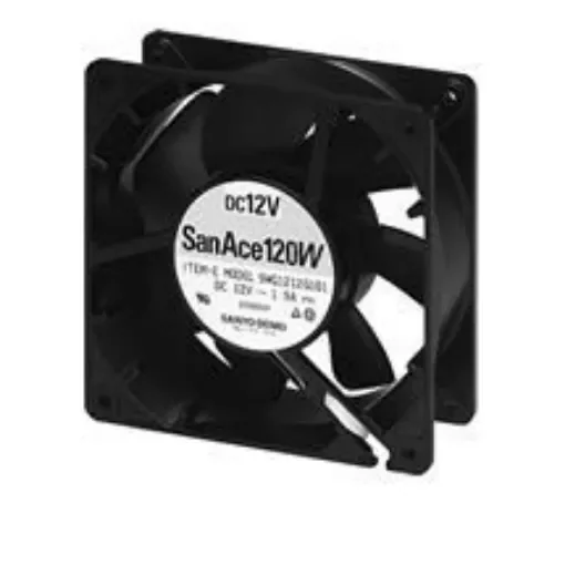 Sanyo Denki 9WG Series Axial Fan, 12 V dc, DC Operation, 232.8m³/h, 11.76W, 980mA Max, IP55, 120 x 120 x 38mm - 9WG1212G101-E product image
