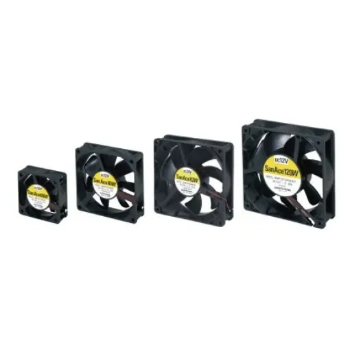 Sanyo Denki 9WP Series Axial Fan, 12 V dc, DC Operation, 61.8m³/h, 1.56W, 130mA Max, IP68, 80 x 80 x 25mm - 9WP0812H402 product image