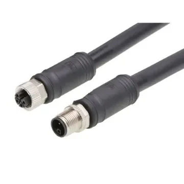 Brad from Molex Cordset, 4 Contacts, Cable Mount, M12 Connector, Plug and Socket, Female to Male, IP67, 120501 Series - 1205010133 product image