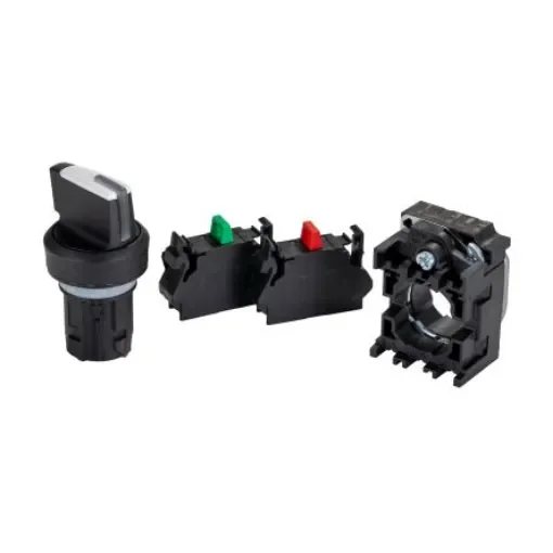 Siemens Short Black Handle Selector Switch - (SPDT) 22mm Cutout Diameter, Illuminated 2 Positions - 3SU1100-2BF60-3MA0 product image