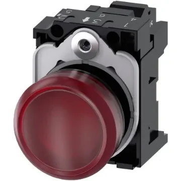 Siemens, SIRIUS ACT 3SU11, Panel Mount Red LED Indicator, 22mm Cutout, Round, 24V ac/dc - 3SU1102-6AA20-3AA0 product image