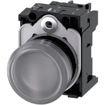 Siemens, SIRIUS ACT 3SU11, Panel Mount Clear LED Indicator, 22mm Cutout, Round, 110V ac - 3SU1103-6AA70-1AA0 product image