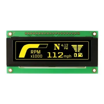NEWHAVEN DISPLAY INTERNATIONAL 2.8in Yellow Passive matrix OLED Display 256 x 64pixels PCB Mount Parallel, SPI Interface - NHD-2.8-25664UCY2 product image