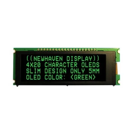 NEWHAVEN DISPLAY INTERNATIONAL Green Passive matrix OLED Display PCB Mount I2C, Parallel, SPI Interface - NHD-0420CW-AG3 product image
