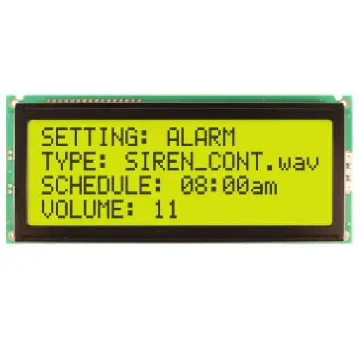 NEWHAVEN DISPLAY INTERNATIONAL NHD-0420E2Z-FL-YBW Alphanumeric LCD Alphanumeric Display, Yellow-Green on Yellow/Green, product image