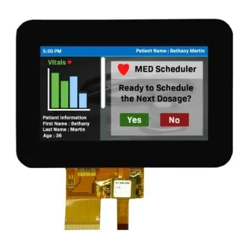 NEWHAVEN DISPLAY INTERNATIONAL NHD-4.3-800480EZ-ASXP-CTP IPS TFT TFT LCD Display / Touch Screen, 4.3in WVGA, 800 x product image