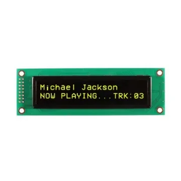 NEWHAVEN DISPLAY INTERNATIONAL NHD-0220DZW-AY5 Alphanumeric LCD Display, Yellow on Black, 2 Rows by 20 Characters, product image