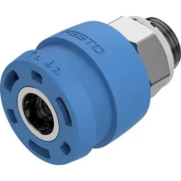 Festo Brass Female Pneumatic Quick Connect Coupling, G 3/8 Male Threaded - NPHS-D6-P-G38 product image
