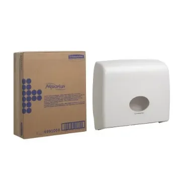 Kimberly Clark White Plastic Toilet Roll Dispenser, 445mm x 129mm x 380mm - 6991 product image