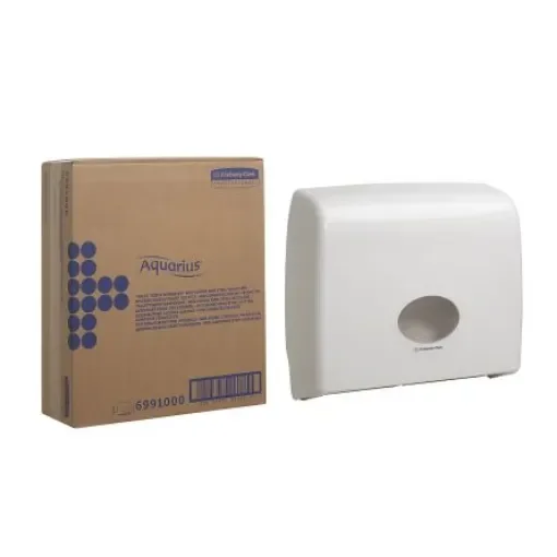 Kimberly Clark White Plastic Toilet Roll Dispenser, 445mm x 129mm x 380mm - 6991 product image