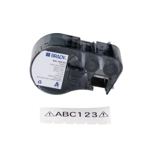 Brady B-423 White Black Print Label Roll, 25.4mm Width, 1Per Pack Qty - 177006 product image