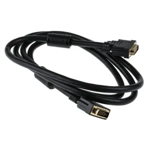 RS PRO, Male DVI-I Dual Link to Male DVI-I Dual Link  Cable, 2mBlack sheathFoil shielding - 1828563 product image