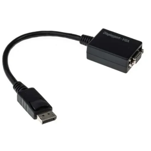 RS PRO Male DisplayPort to Female VGA, PVC  Cable, 1080p, 150mm - 1828794 product image