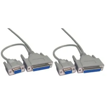 RS PRO Female 9 Pin D-sub, 25 Pin D-sub to Female 9 Pin D-sub, 25 Pin D-sub Serial Cable, 2.5m PVC - 1828825 product image