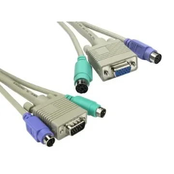 RS PRO Male PS/2 x 2; VGA to Female PS/2 x 2; SVGA KVM Cable - 1828853 product image