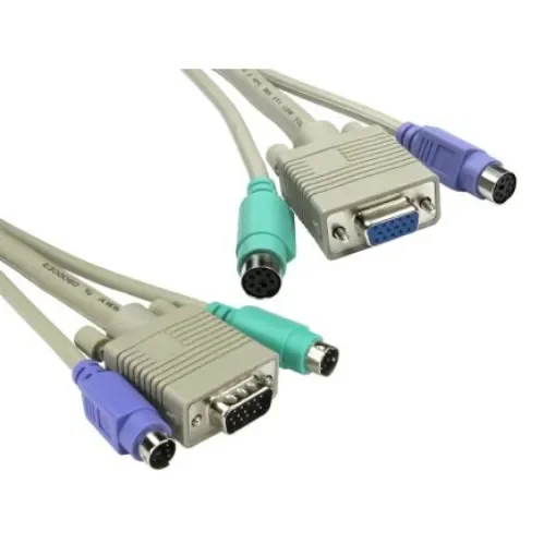 RS PRO Male PS/2 x 2; VGA to Female PS/2 x 2; SVGA KVM Cable - 1828853 product image