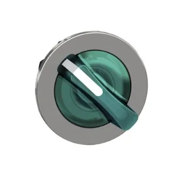 Schneider Electric ZB4 Series 2 Position Selector Switch Head, 30mm Cutout, Green Handle - ZB4FK1233 product image
