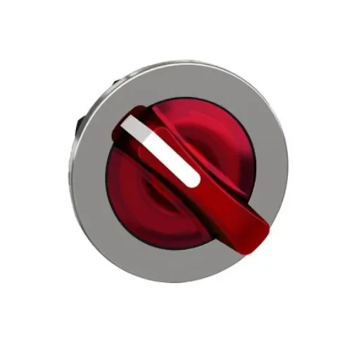 Schneider Electric ZB4 Series 2 Position Selector Switch Head, 30mm Cutout, Red Handle - ZB4FK1243 product image