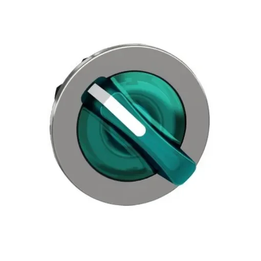 Schneider Electric ZB4 Series 2 Position Selector Switch Head, 30mm Cutout, Green Handle - ZB4FK1433 product image