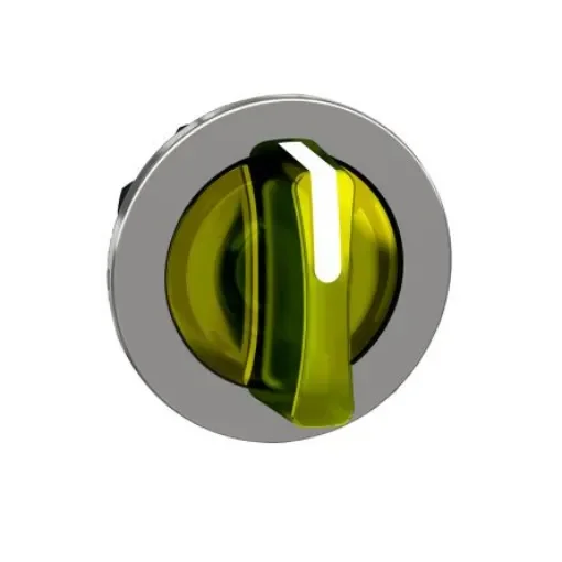 Schneider Electric ZB4 Series 3 Position Selector Switch Head, 30mm Cutout, Yellow Handle - ZB4FK1883 product image
