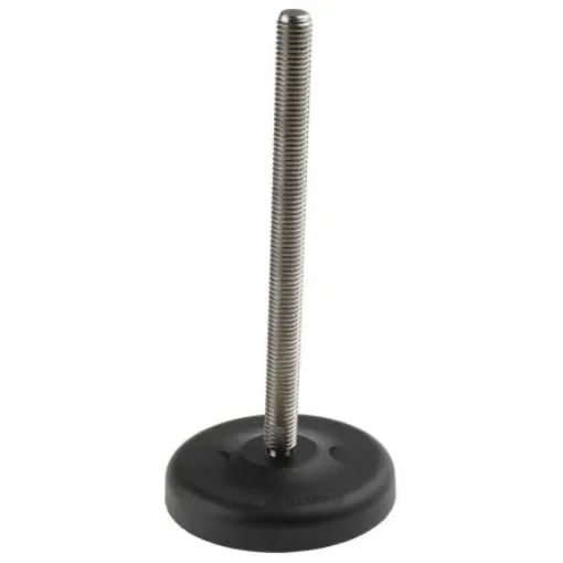 RS PRO M12 Polyamide Adjustable Foot, 1300kg Static Load Capacity 30° Tilt Angle - 1854506 product image