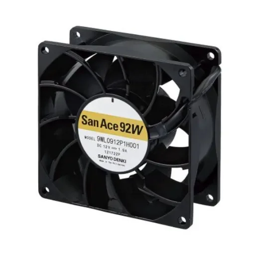 Sanyo Denki 9WL Series Axial Fan, 48 V dc, DC Operation, 3.7m³/min, 23.04W, 480mA Max, IP68, 92 x 92 x 38mm - 9WL0948P1H601 product image