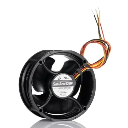 Sanyo Denki 9RF Series Axial Fan, 12 V dc, DC Operation, 1.2m³/min, 2W, 170mA Max, 92 x 38mm - 9RF0912P1H001 product image