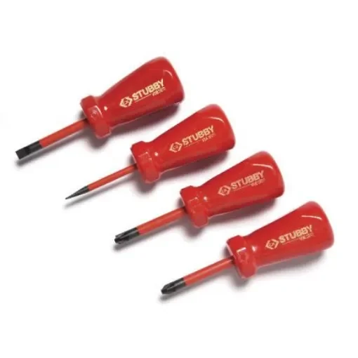 CK T48349 Pozidriv; Slotted Insulated Stubby Screwdriver set, 4-Piece product image